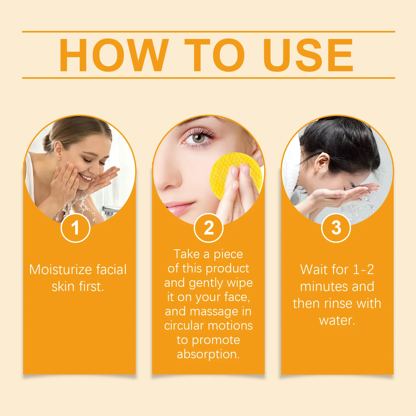 وسادة تنظيف حمض الكركم الكوجيك تزيل تقشير بطف ينظف البشرة بعمق ويفتيح البقع ويحافظ على العناية بالوجه