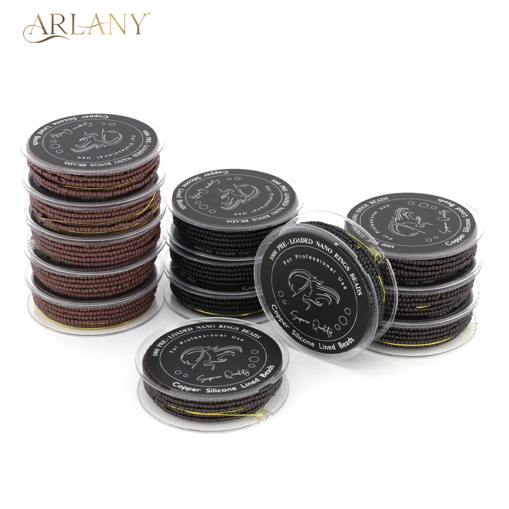 ARLANY 500Pcs Pre-Loaded Hair Extension Nano Rings 3mm Nano Copper Micro Rings Beads For Human Hair Extensions Tool