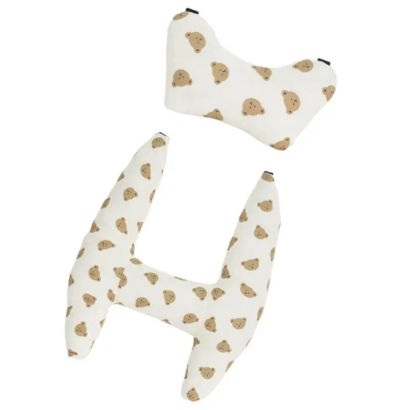 

U13F Printed H-Shaped Travel Pillow Car Sleep Neck Rest Head Support Cushion Vehicles Safety Sleep Pillow for Kids