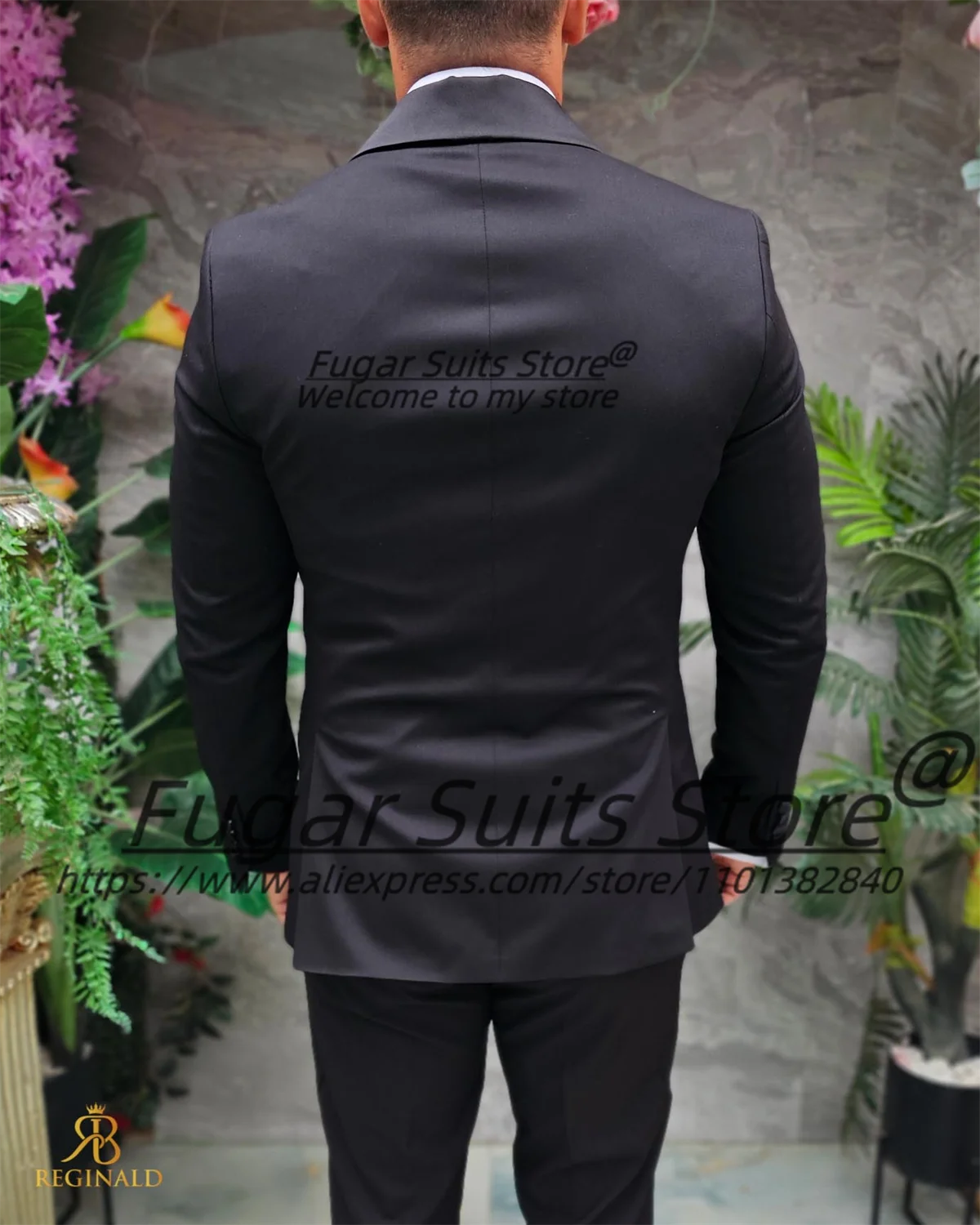 Black Luxuly Men Suits High-end Beadwork Groom Wedding Tuxedos Customized Slim Fit Shawl Lapel 3 Pcs Sets Classic Costume Homme