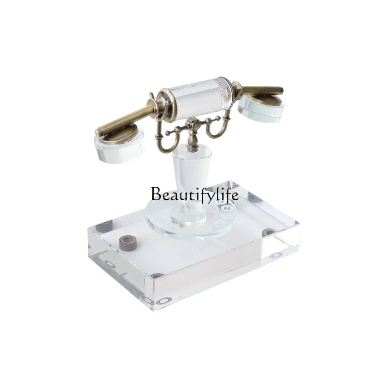 

ls 18New Chinese retro crystal old-fashioned phone light luxury ornament living room modern porch cabinet jewelry