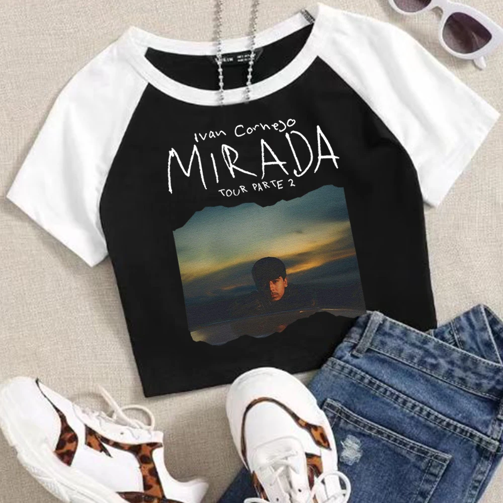 

2025 Ivan Cornejo Mirada Tour Parte 2 Crop Tops T-Shirt Girls Fashion Women O-Neck Short Sleeve Fans Gift T-shirt