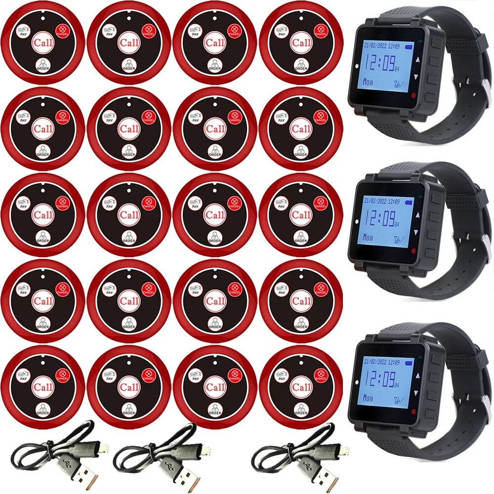 Wrist Waiter Call Watch Pager Restaurant Guest Table Button Smart Service Caller Wireless Watch Paging System