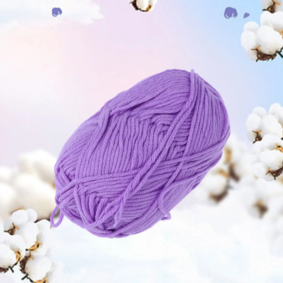 

50G Milk Cotton Yarn Premium Soft Cotton Yarn for Knitting Crochet Shawls Wraps Cardigans Warm All Season Craft Light Purple