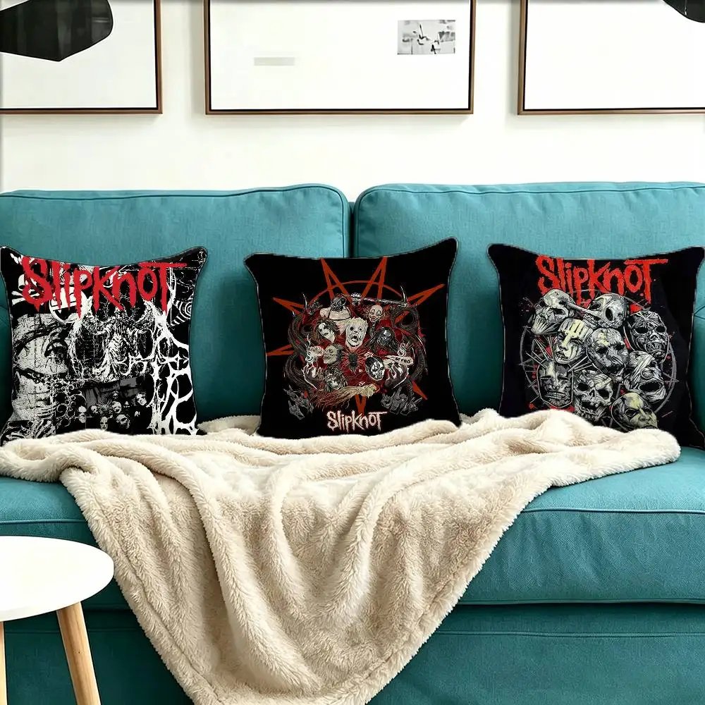 ROCK S-slipknot BAND Pillow Case Square Double-Sided Sofa Cushion Cover Bedroom Bedside Pillow