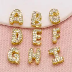 OCESRIO Crystal Small 26 Letters Charms for Bracelet Copper Gold Plated Initial Name accesorios de joyería envio gratis chma283