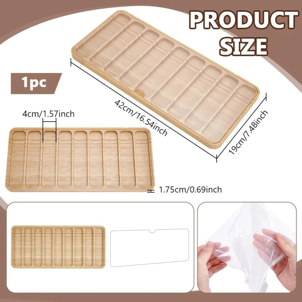 Wooden Watch Band Organizer 9 Slots Watch Band Display Case Watches Straps Storage Box Wood Watches Bands Holder with Clear Lid