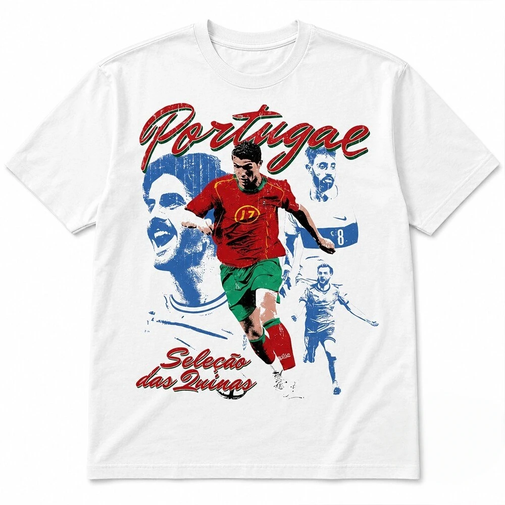Cristiano Ronaldo Portugal Vintage Printed 2026 Summer New T-shirt 100%Cotton Men's Women's Popular Oversized Casual Y2k Tshirt