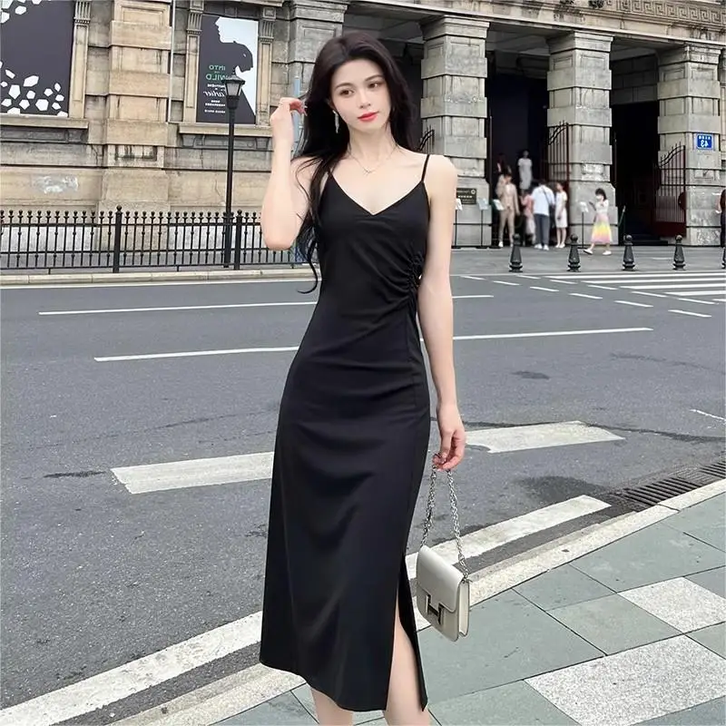 Elegant and Sexy Split Side Dress for Summer 2024 Sleeveless and  High-Grade Feeling