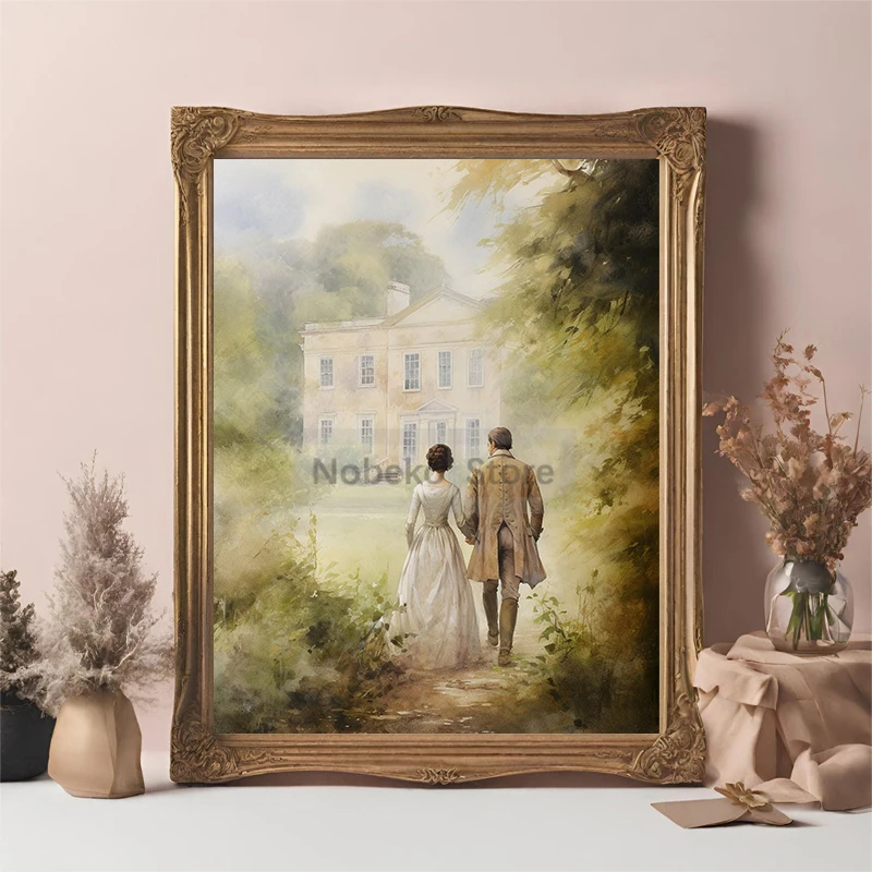 Pride and Prejudice Art Wall Garden Landscape Elizabeth Bennet Posters Prints Canvas Painting Pictures Home Room Reading Decor