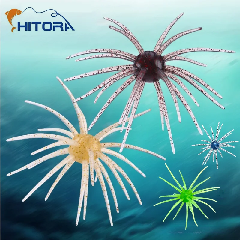 Isca de Pesca Flutuante de 2,8g/8,7g, Iscas Simuladas de Ouriço-do-Mar, Isca Macia de TPE, Iscas Artificiais de Silicone para Sargo, Robalo, Perca e Truta