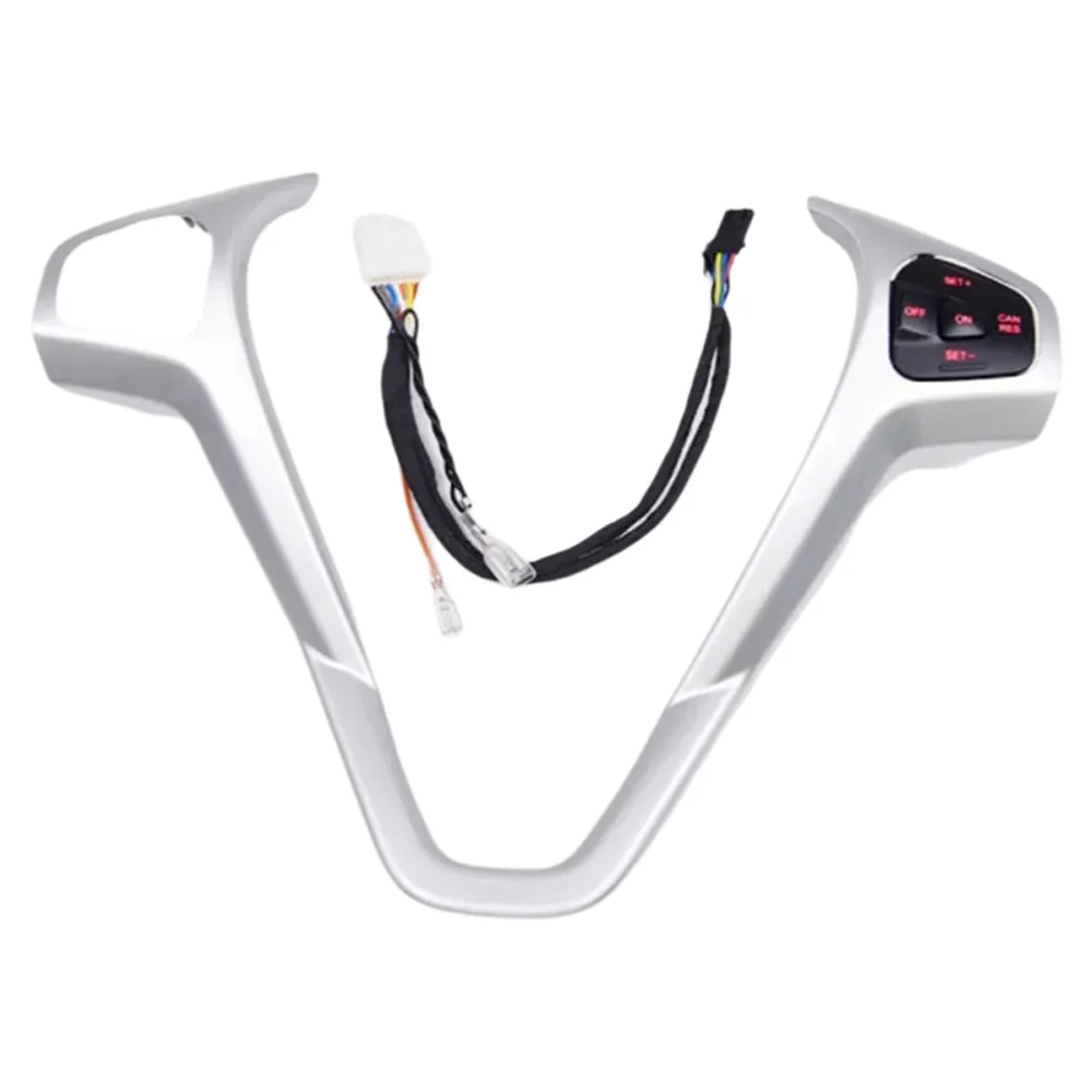 

Car Steering Wheel Cruise Buttons Silver Trim Frame Panels Red Backlight Button For Ford Fiesta MK7 MK8 Ecosport 2013