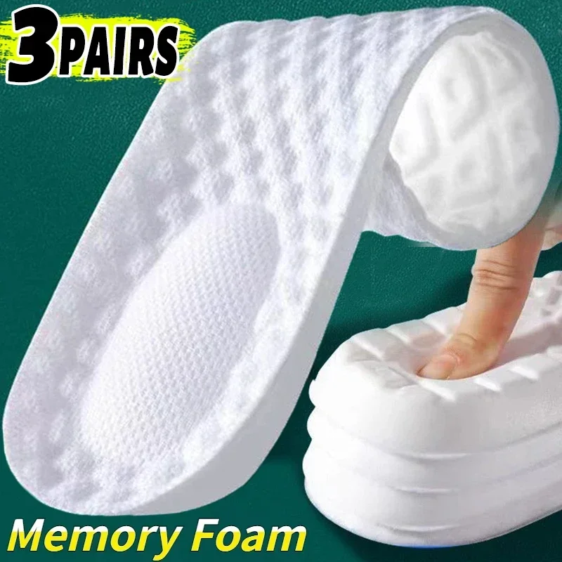 

6PCS Latex Memory Foam Insoles for Men Sport Insole Soft Arch Support Shoe Pads Breathable Orthopedic Feet Care Insert Cushion