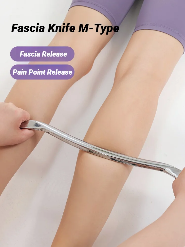 

Скребковый массажный инструмент Гуа Ша для больших мышц, мобилизация мягких тканей, нож для фасции из нержавеющей стали 304, терапия Гуаша