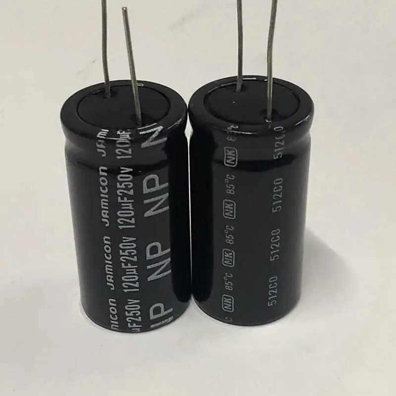 2PCS 120uf audio frequency division NP non-polar electrolytic capacitor 250V 120uf 25X50mm