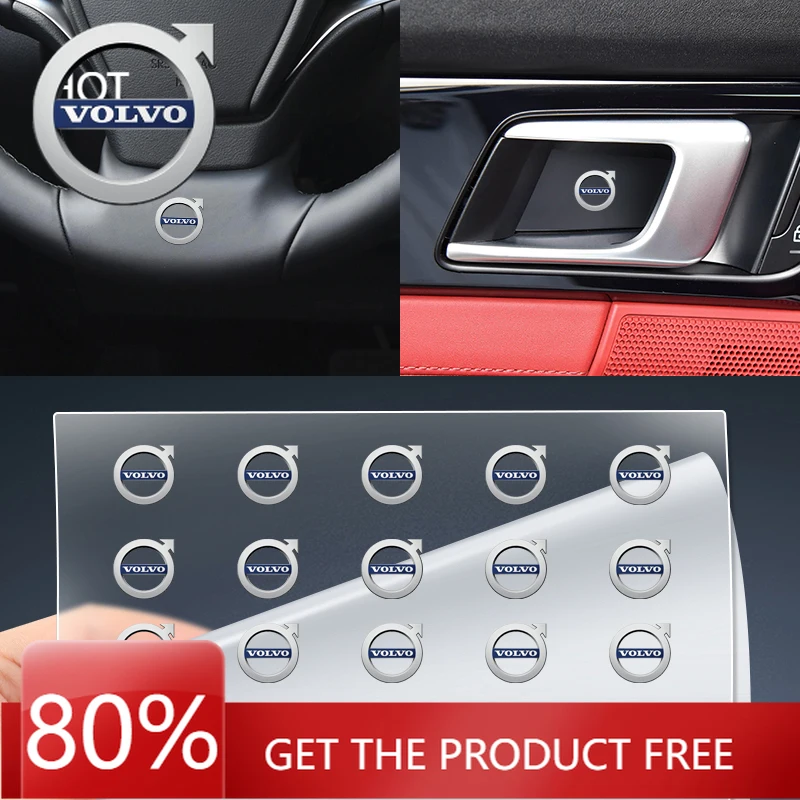 

Эмблемы 2026, новинка для салона автомобиля Volvo, руль, приборная панель, центральные наклейки, значок для Volvo V60 XC60 XC90 S60 XC40 V40 S80