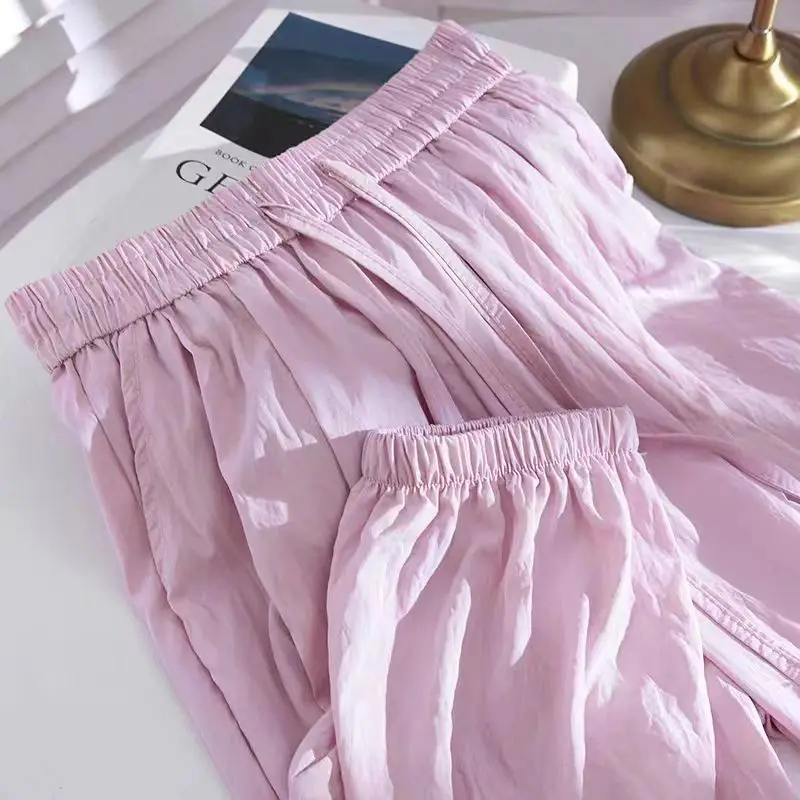 Quick-drying Pleated Pants for Men and Women The Same Korean Version of Loose Slimming Super Light Sunscreen Anti-mosquito Pants