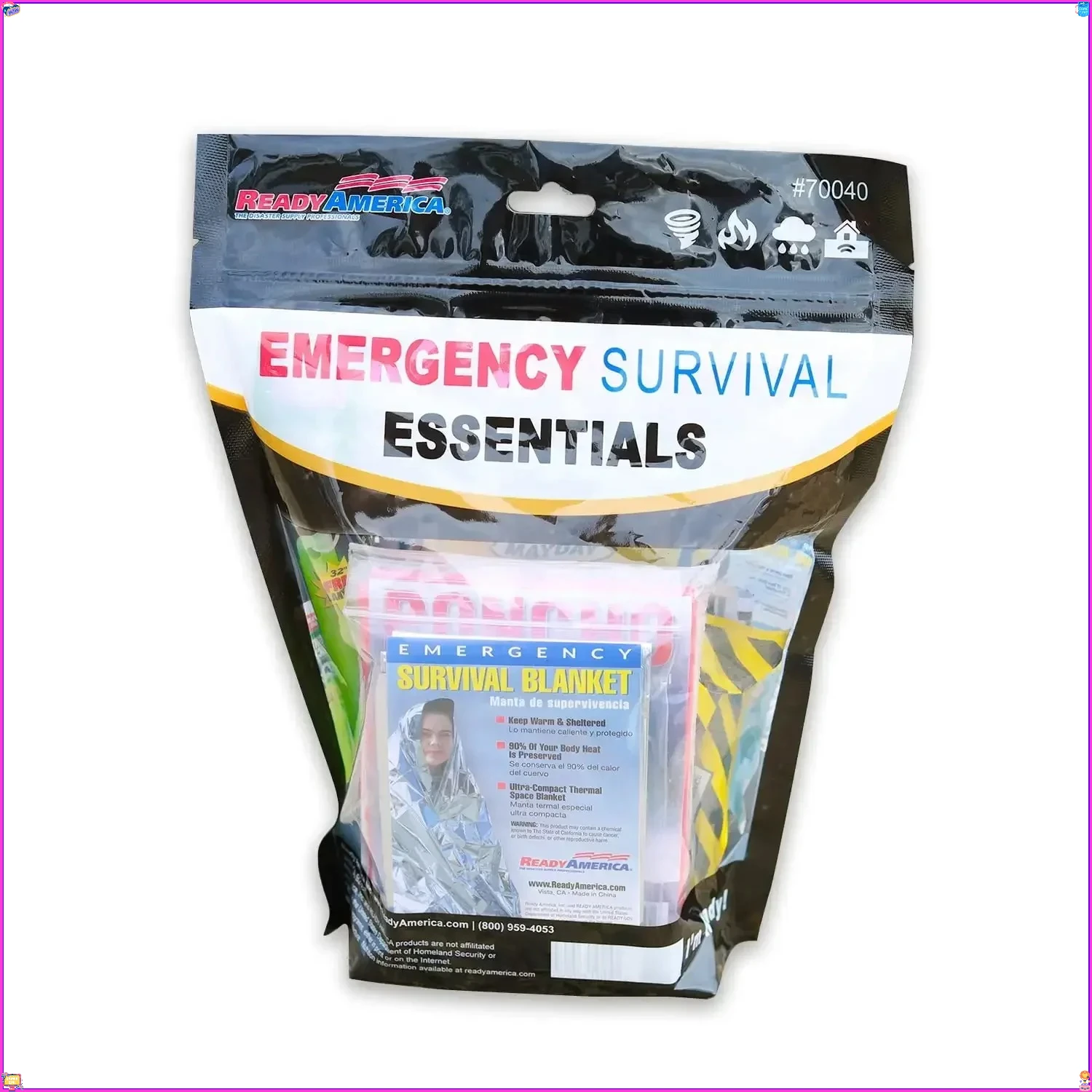 Portable Survival Kit: Emergency Food Water First Aid for 1 Person 1 Day, Essential for Outdoor Adventures