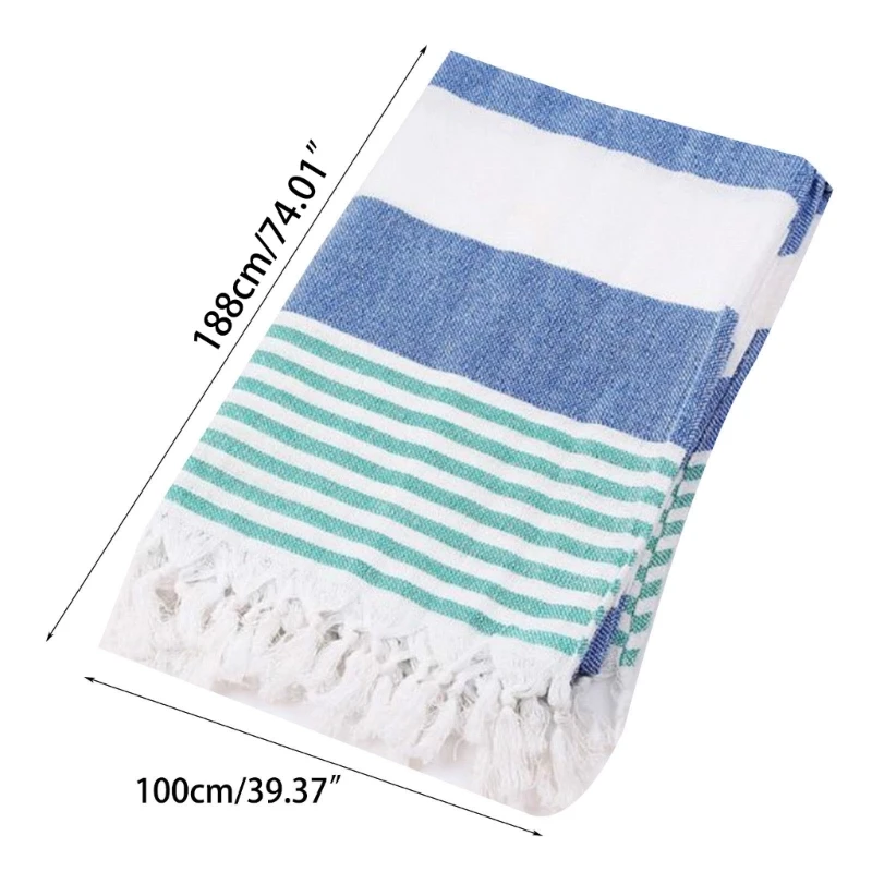 Asciugamano da spiaggia turco 99x180 coperta in cotone grandi dimensioni con nappe per bagno, piscina, palestra, yoga, ad