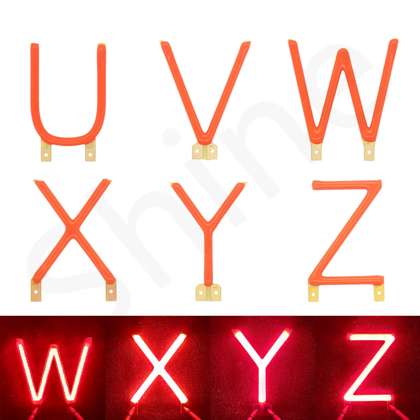 RED English Letter Filament NOPQRSTUVWXYZ DC3V LED COB Flash Candle LED Party Wedding Christmas Decorationlight Accessories DIY