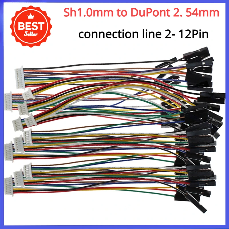 5pcs/lot Sh1.0mm to DuPont 2. 54mm-1P Cable Connection/Terminal Wire Long 20cm 2p 3p 4p 5p-12p