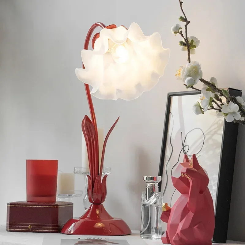 

SANDYHA Stylish Nordic Ceramic Table Lamp with Fabric Art Lampshade LED Night Light for Home Office Bedroom Living Room Sofa