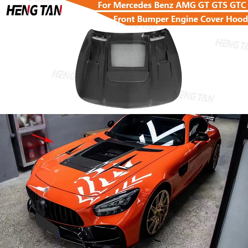 Carbon Fiber Car Front Bumper Engine Cover Hood Bonnet Vent Parts Upgrade Body kit For Mercedes Benz AMG GT GTS GTC GTR