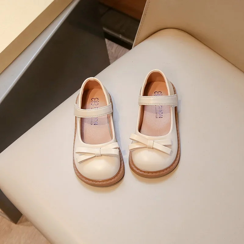 Girls PU Leather Shoes School Student Mary Jane Spring Autumn New Little Kids Bow Soft Sole Casual Loafer Flats