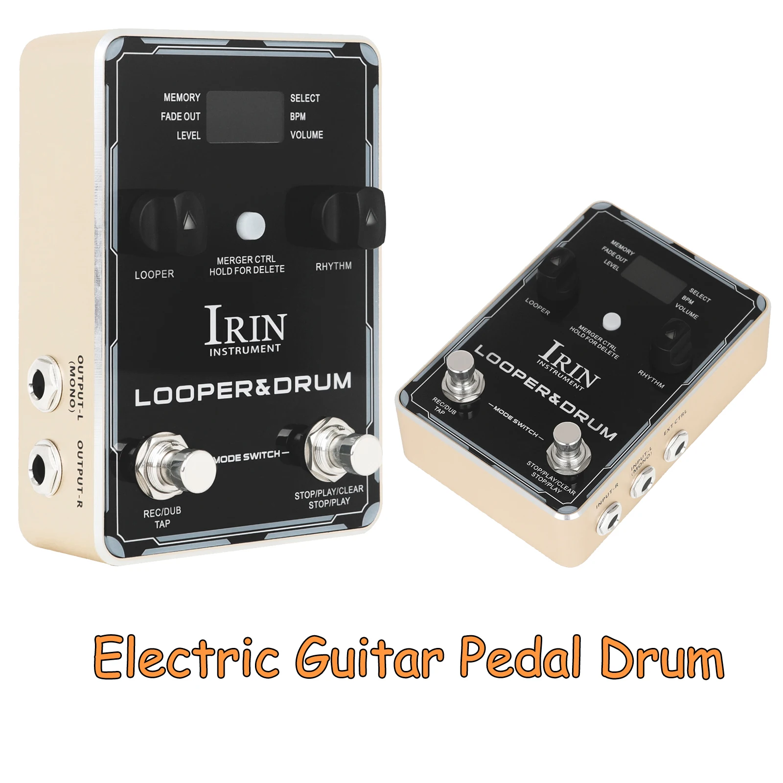 IRIN Electric Guitar Pedal Drum Machine Phrase Loop Effect Monoblock 40 Storage 100 Drum Rhythms 10 Metronomes Guitar Parts