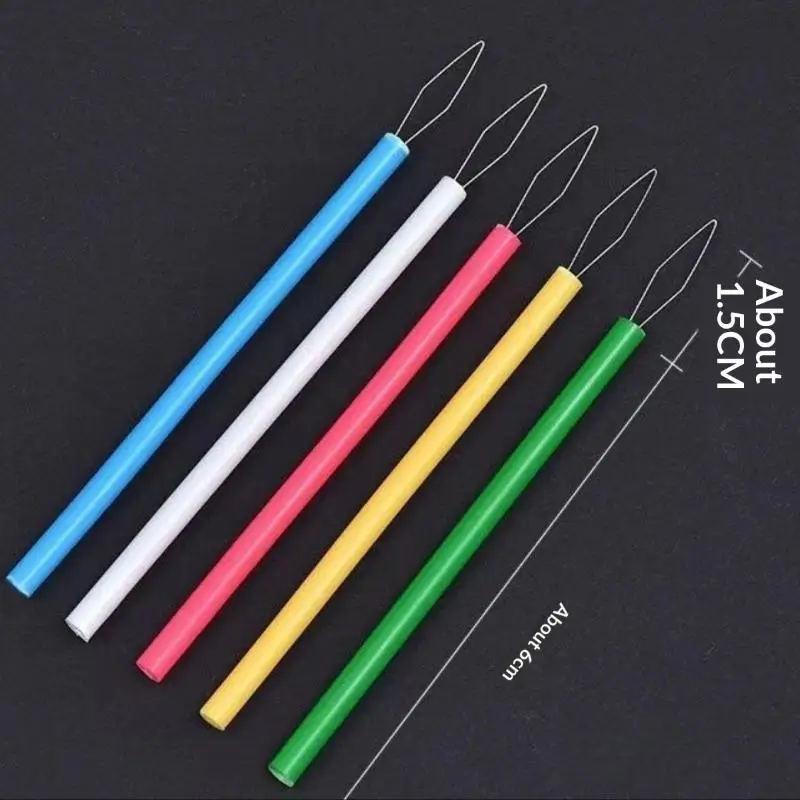10 Stück Nähnadel-Einfädler, Nähwerkzeuge, zylindrische, bunte Nadel-Einfädler, Nähzubehör für DIY-Projekte – Detail 2