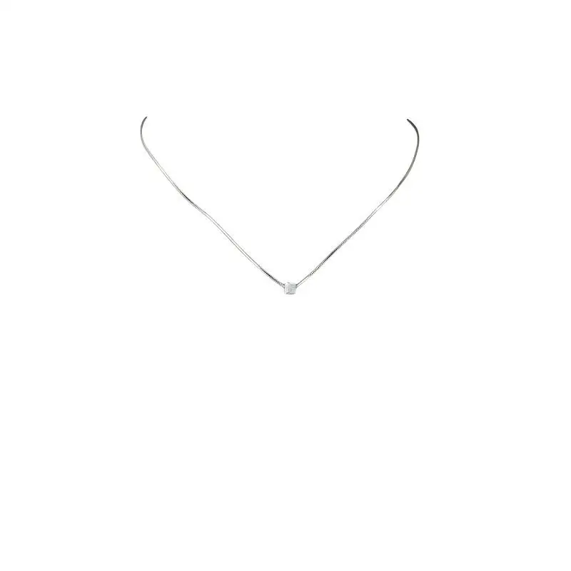 1Pcs Temperament Neckle Fashion Simple Ladies Jewelry Single Sugar Cube Necklace Simple And Elegant Clavicle Necklace