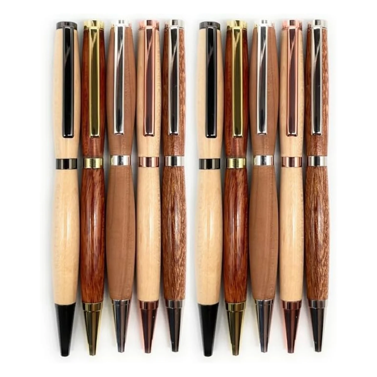

ABNJ Slimline Wooden Twister Pen Set 10 Pcs, Various Finishes 7mm Twister Pen Set
