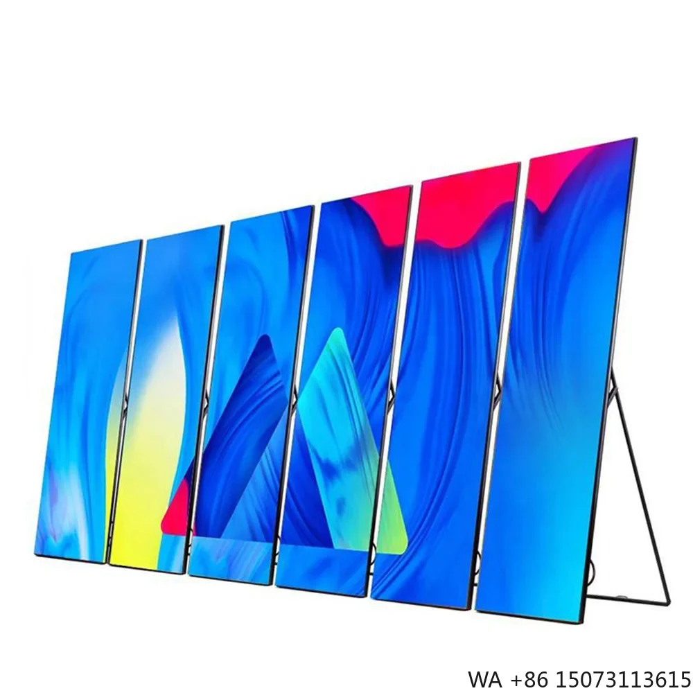 

Full-color Foldable Movable LED Poster Screen Commercial Advertising Display for Indoor-Outdoor
