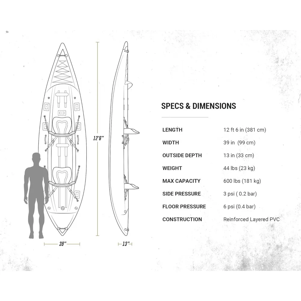 Aufblasbares Angelkajakboot mit Steelhead