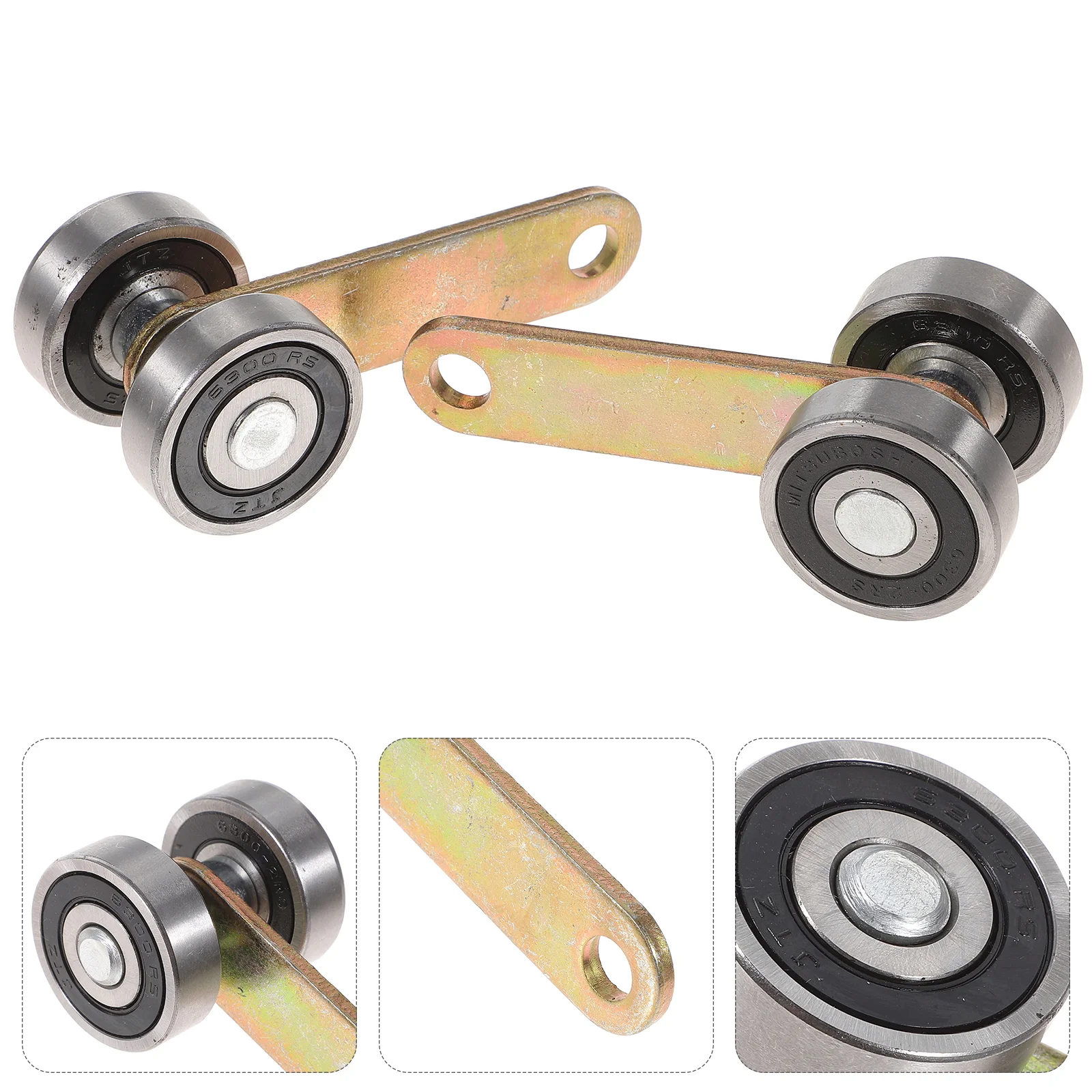 

4 Pcs Trolley Assembly Roller Sliding Cabinet Door Pulley Hardware Bearing Strut Channel Two Wheels Carts