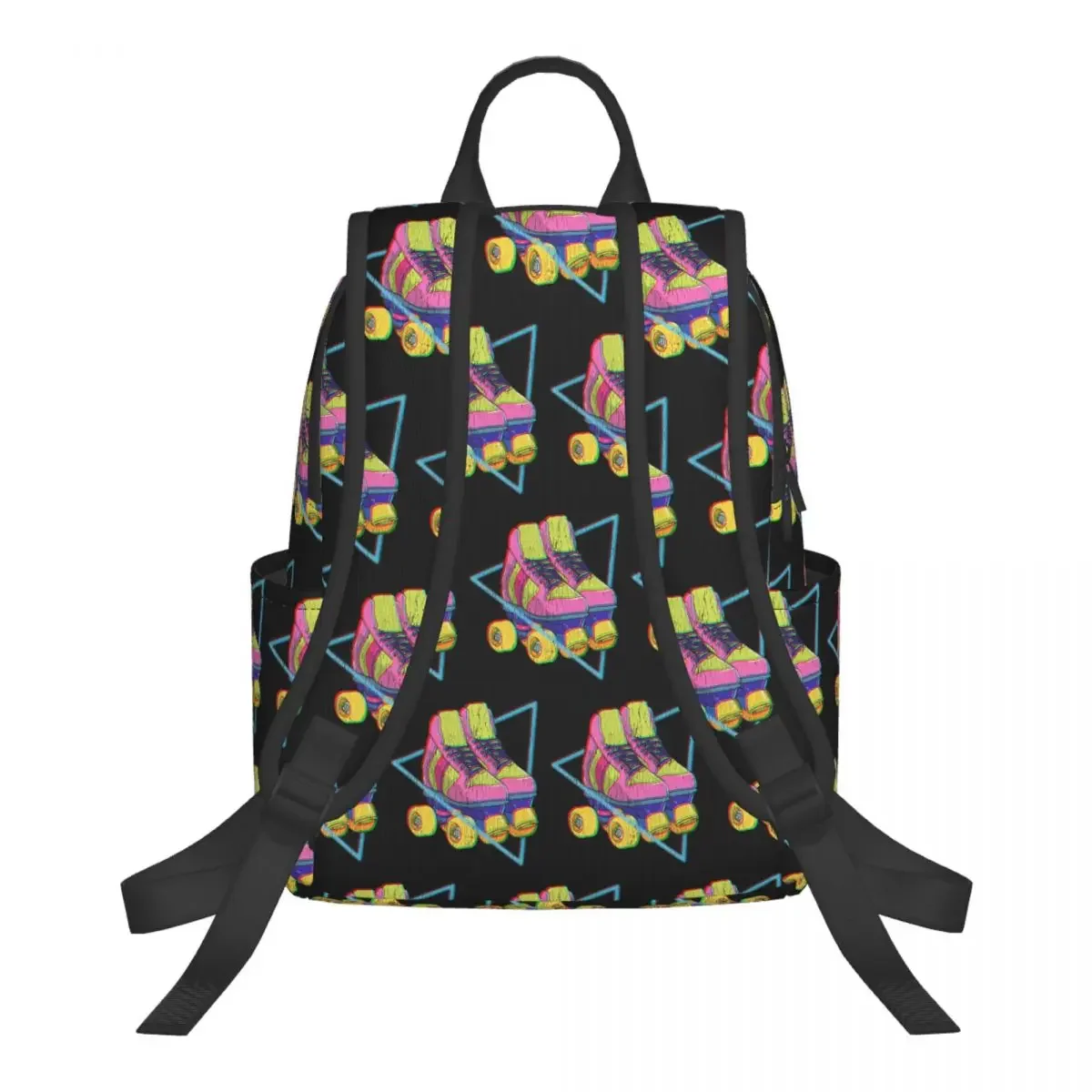 Retro Roller Skates Colorful Student Backpack School Bag Hiking Travel Daypack for Boys Girls Bookbag Shoulder Bags