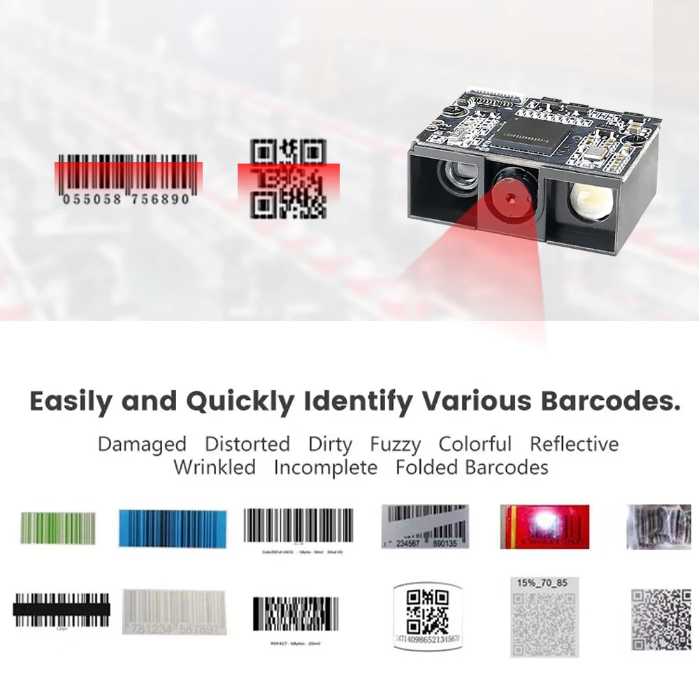 [Mega Pixel] Module de moteur de scanner de codes-barres DPM industriel haute Performance E11 1 million de pixels avec petite taille compacte