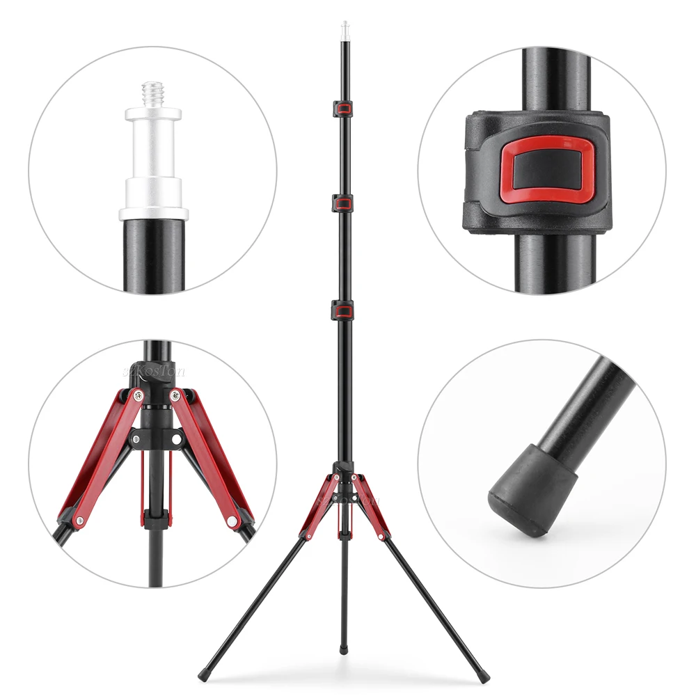 1.9M/75Inch Aluminium Light Stand Photography Light Tripod Monopod Light Bracket for LED Video Light Flash Travel 1/4 Screw