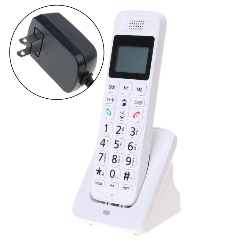 D1018 Telephone Cordless Phone Large LED Display with Advanced Stability for Reduce Interruption