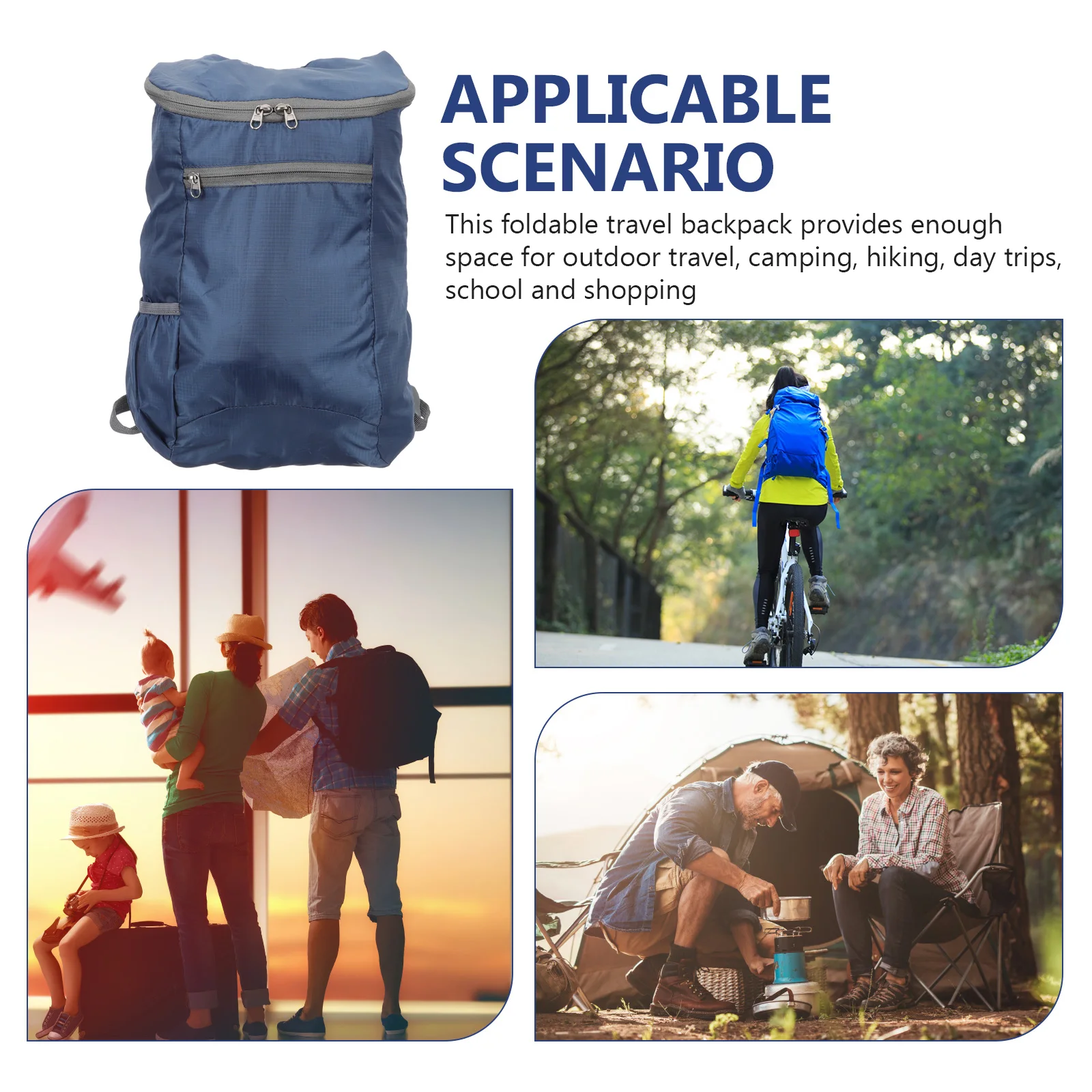 

Waterproof Outdoor Backpack Large Capacity Lightweight Foldable Hiking Camping Travel Running Bag for Phone USB Cable Wallet