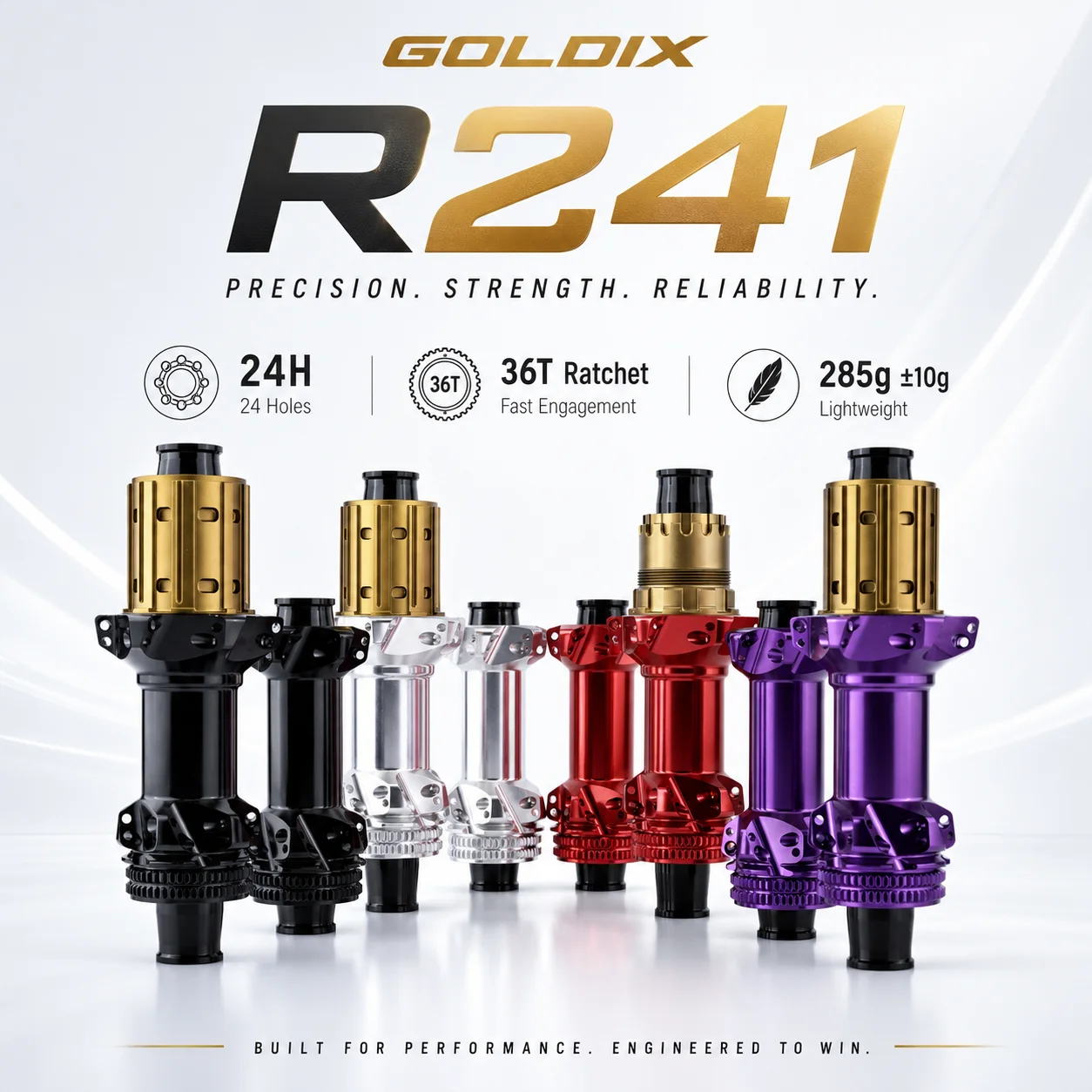 GOLDIX R241 Road Hub 24H 36T Ratchet Center Lock Disc Brake 290g Lightweight HG XDR 11-12 Speed Front Rear Bicycle Wheel Hubset