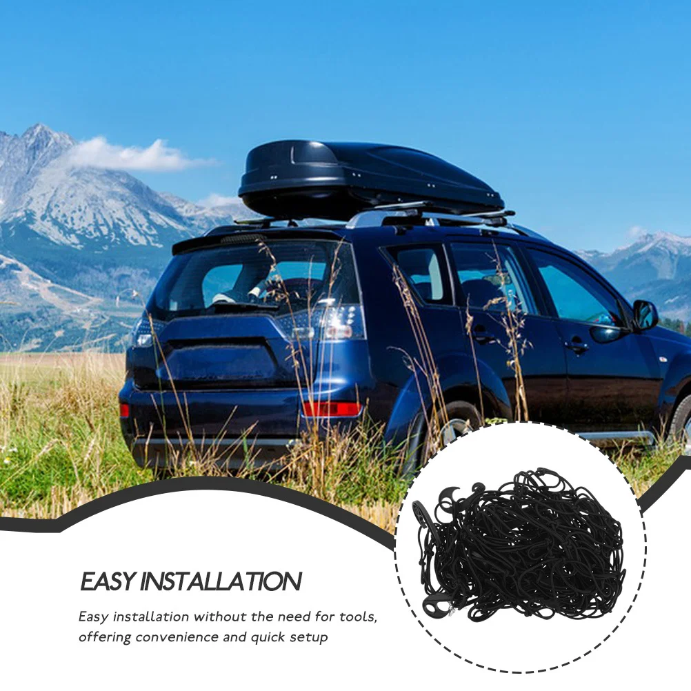 

Car Roof Cargo Net For Suv Rubberized Bungee Mesh Storage Organizer Roof Rack Accessories Automotive Luggage Fastening Tool