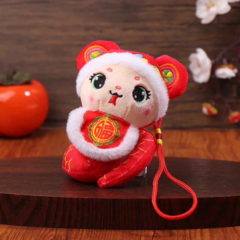 2025 New Year Zodiac Snake Plush Doll Tiger Hat Snake Plush Toy Home Spring Festival Decoration Gift For Boys And Girls