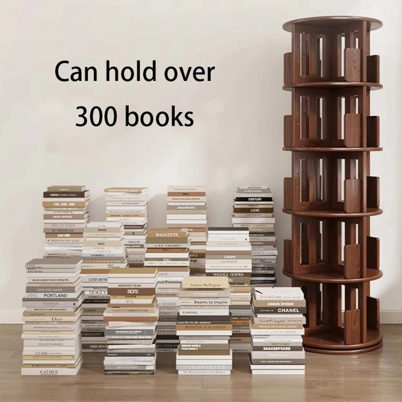 Modern Furniture Rotating BookShelf Wood Multifunction Bookcase Living Room Assembly Shelves Aesthetic Corner Shelf Multilayer