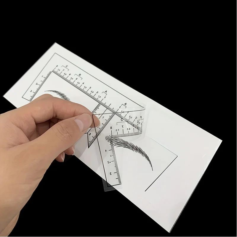 10pcs Disposable Eyebrow Ruler Set, Transparent Self-Adhesive Stencil Ruler for Eyebrow Shaping and Design, New Style