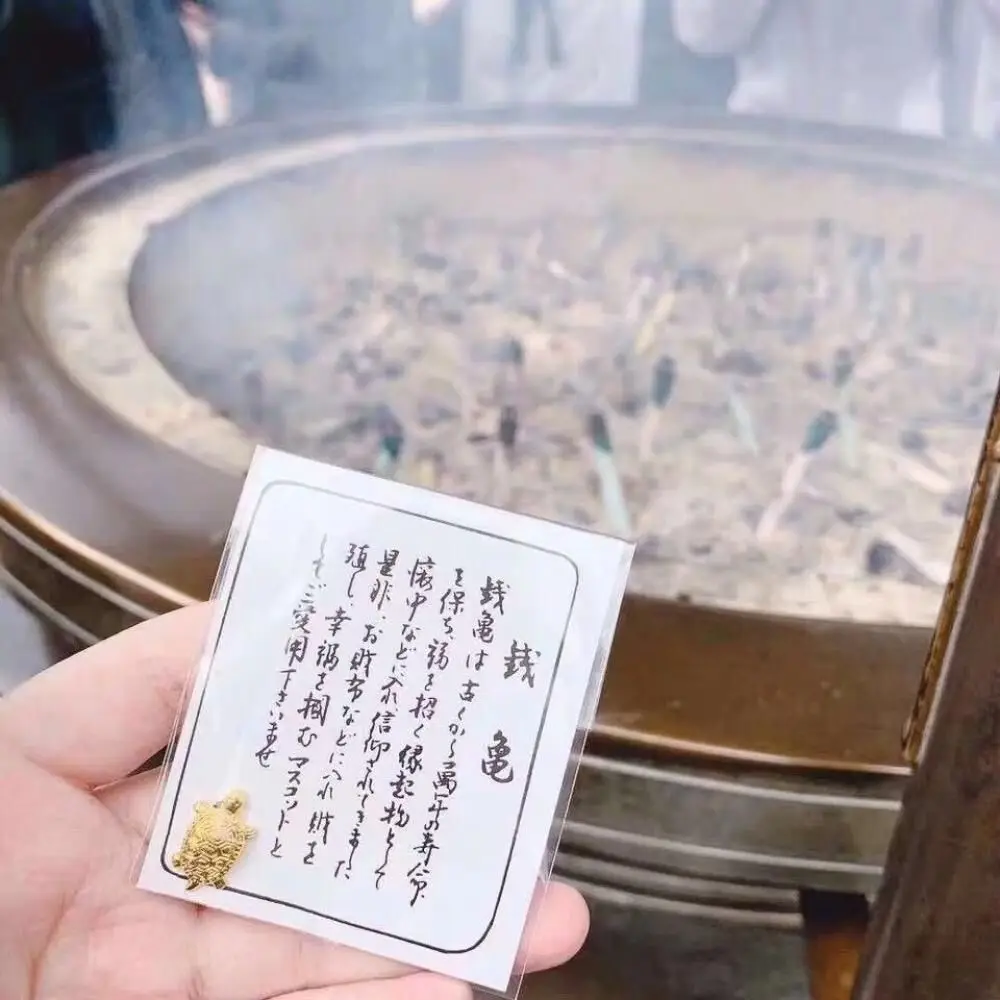 Mini Golden Money Turtle Japan Sensoji Temple Lucky Charm Longevity Wealth Health Gift - Image 5