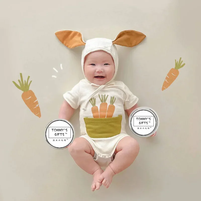 الرضع طفل بنين بنات رومبير الأرنب زي ارتداءها طويلة أرنب الأذن الجزرة طباعة جيب التصوير عيد الفصح عيد ميلاد يتوهم دري E