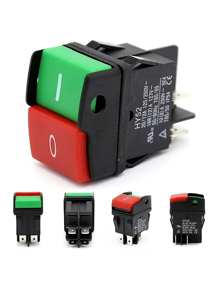 HY52 250V 12A 4pin Electric Button Switch Mechanical Equipment Car Wash Machine Start Switch