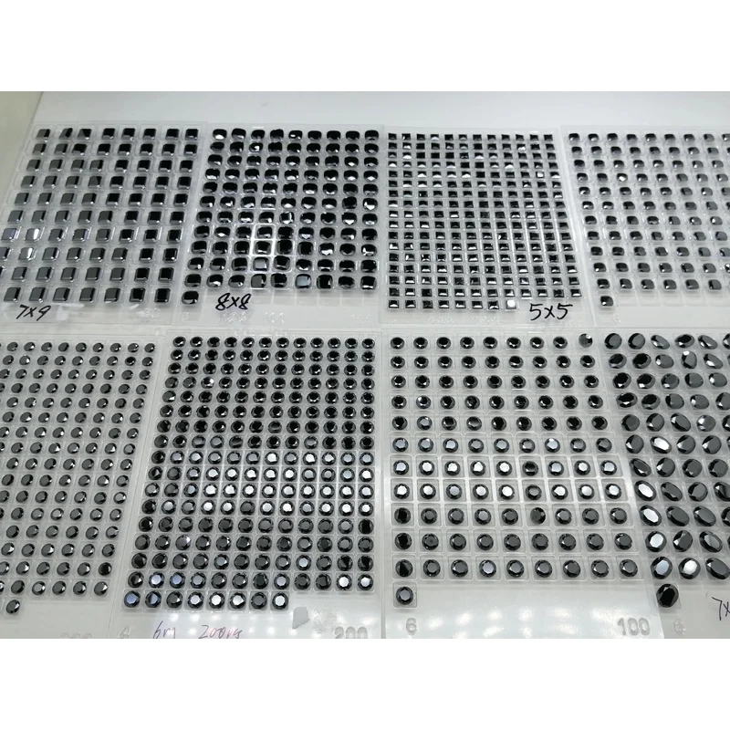 Black Moissanite Colored Gemstone Beads Round 3mm 4mm 6mm 8mm 10mm 12mm Pass Diamond Tester Positive Perfect for Jewelry Making