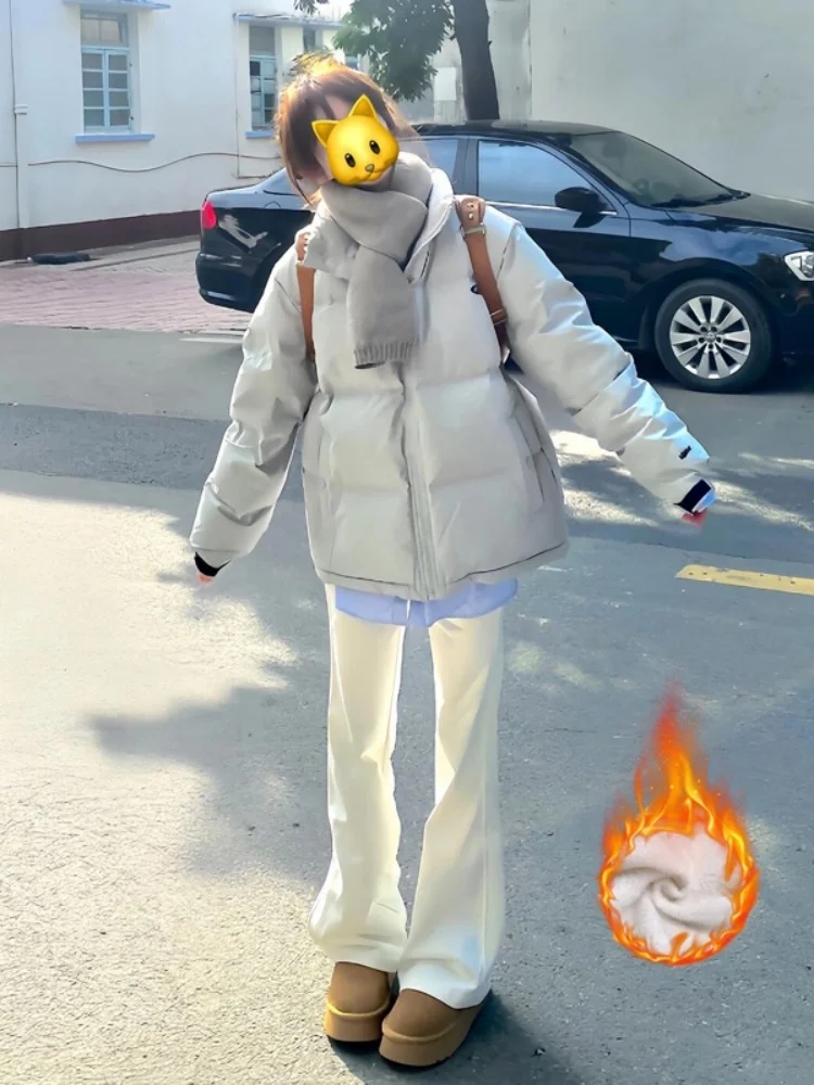 

Женские прямые джинсы с высокой талией Thiened Fce на подкладке, осень-зима, большие размеры, утягивающие эластичные расклешенные брюки